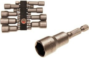 BGS Steckschlüssel-Einsatz-Satz Sechskant mit 1/4 Zoll Antrieb, 8-teilig, SW 6 - 13 mm, silber - Bild 1
