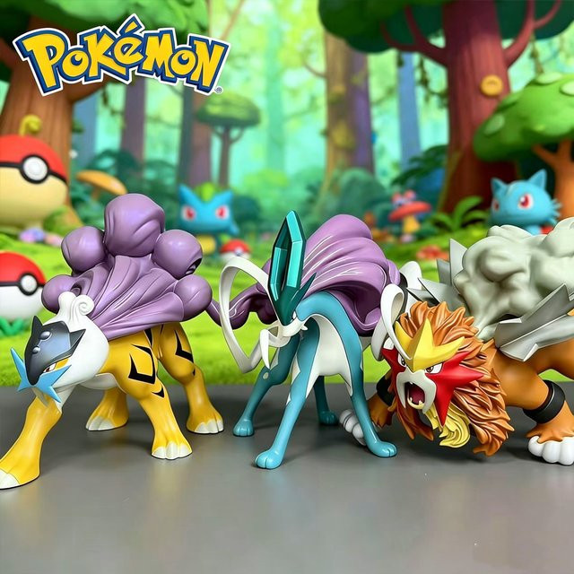 Bandai Pokémon Suicune Entei Raikou, Actionfigur, 9cm, Kunststoff - Bild 1