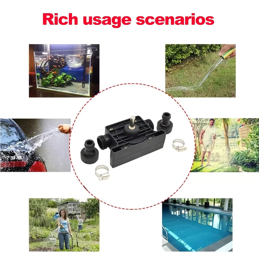 HORN Tragbare Elektrische Bohrmaschinenpumpe Selbstansaugende Transferpumpe für Öl, Flüssigkeiten und Wasser in Schwarz - Bild 3