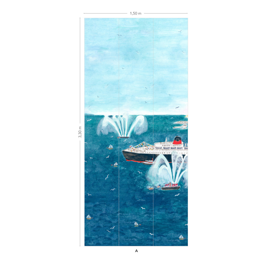 Isidore Leroy Mural Le France A Fototapete Non-Woven in Blau und Multicolour, B: 330 cm, H: 330 cm - Bild 1