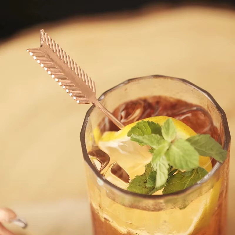 SUNFILI Edelstahl-Pfeil-Cocktailspieße in Silber, 10 Stück wiederverwendbare Getränkespieße für Martini, Obst und Partys - Bild 2