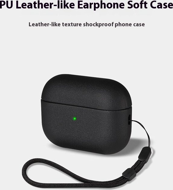 Schutzhülle für Apple AirPods Pro 3 Generation mit Lanyard in Schwarz, Frosted Soft Shell Case - Bild 1