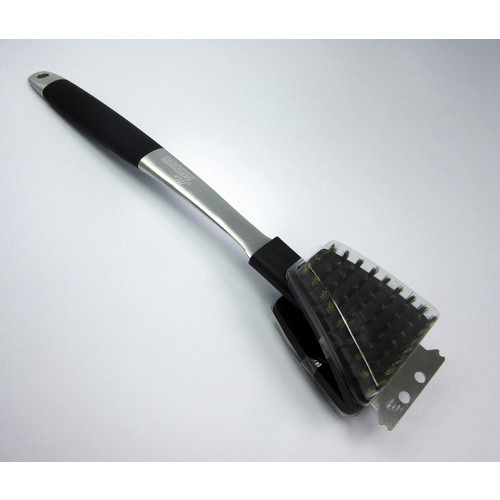 Mr. GARDENER Grillbürste aus Edelstahl und Kunststoff in Silber und Schwarz, Breite: 7,5 cm - Bild 3