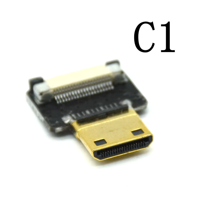 UXG FPV HDMI Typ A Stecker 90 Grad abgewinkelt (Up/Down) für HDMI-kompatible FPC Flachkabel bei Kamera-Multicoptern und Luftaufnahmen - Bild 1