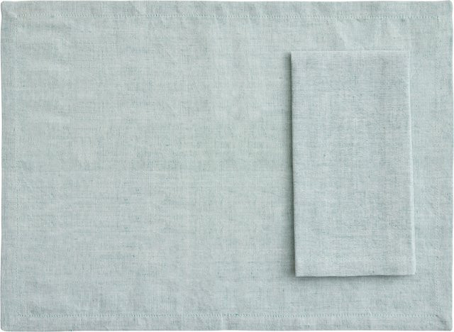 HAY Tischset Tavolo 4er Set aus Bio-Leinen in Rustic Green und Blue - Bild 1