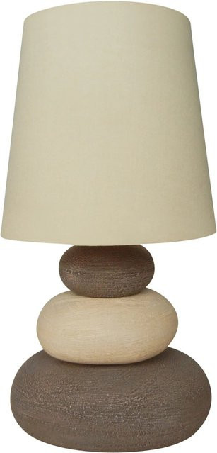 Näve Tischleuchte Stoney aus Keramik in Beige, Höhe: 31 cm - Bild 1
