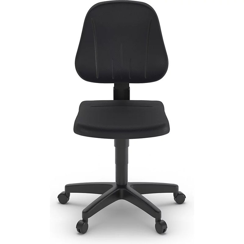 Bimos Arbeitsdrehstuhl Unitec in Schwarz mit Integralschaum und lastabhängig gebremsten Doppel-Laufrollen - Bild 3