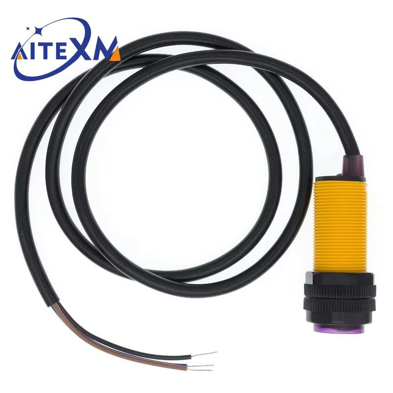 AITEXM ROBOT E18-D80NK Infrarot Hindernisvermeidung Photoelektrischer Sensor Proximity Schalter in Gelb mit einstellbarem Erkennungsbereich von 3-80 cm - Bild 3