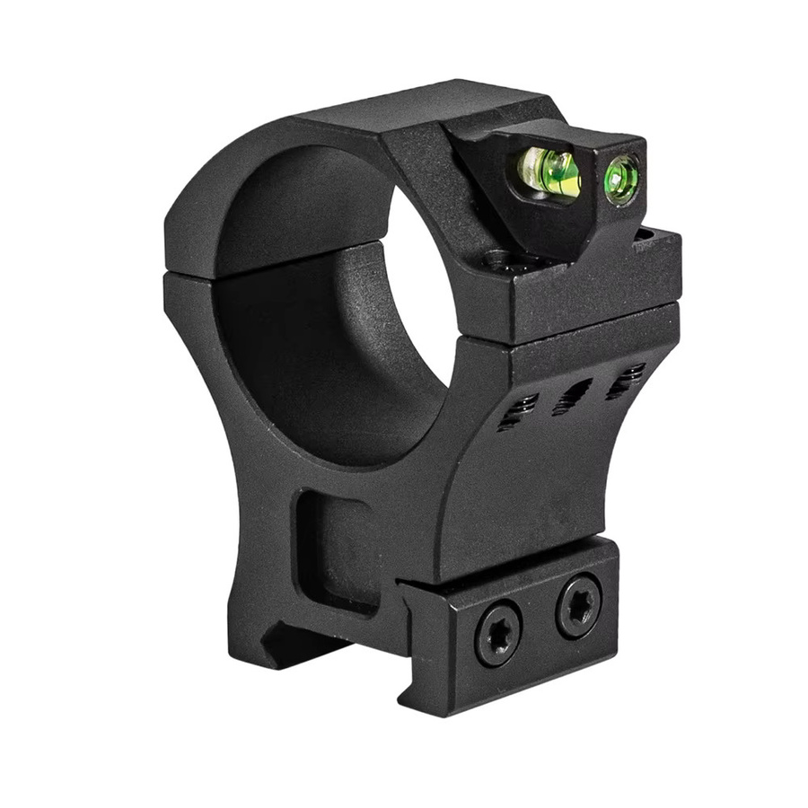 FIRE WOLF 2 Stück Zielfernrohrringe 34mm mit integrierter Wasserwaage, Hochprofil 20mm Schwalbenschwanzschienenmontage, Schwarz - Bild 2