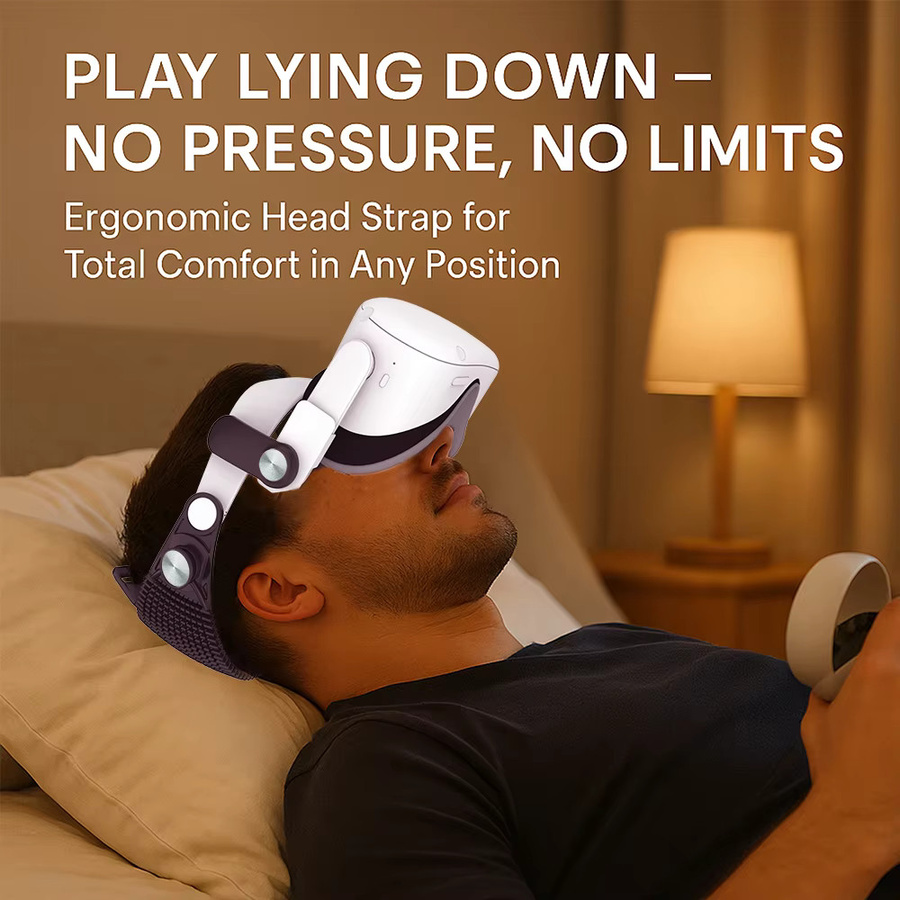 CIVITON XR Elite-Kopfband für Meta Quest 2 in Schwarz – Leichtes VR-Kopfband mit weicher Unterstützung und druckfreiem Design für lange Sitzungen - Bild 2