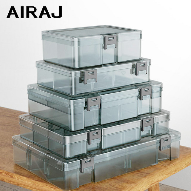 AIRAJ Kunststoff-Werkzeugkasten für Schrauben und elektronische Komponenten, transparent - Bild 1