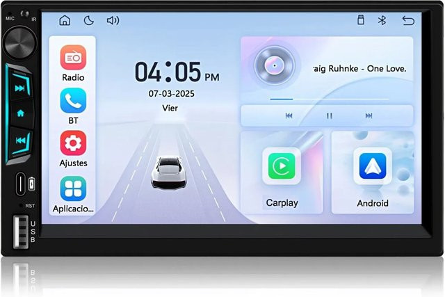 Junsun 2 Din Carplay FM Autoradio mit Bluetooth in Schwarz - Bild 1
