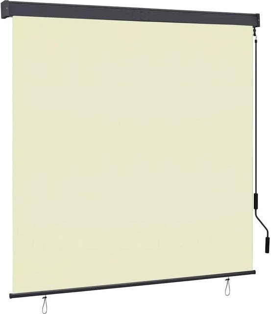 vidaXL Außenrollo aus Polyester in Creme mit Handkurbelmechanismus, Breite: 160 cm, Höhe: 250 cm - Bild 1