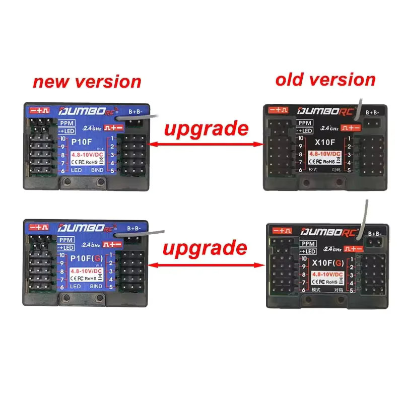DUMBORC P10F P10FG 2,4 GHz 10CH Empfänger mit Spannung Rückkehr und Gyro in Schwarz für DDF-350 X6PM-350 RC Sender Fernbedienung und Auto - Bild 3