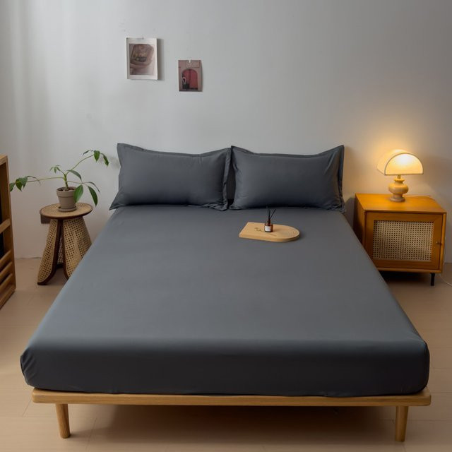 Anqianny 3-teiliges Bettwäsche-Set aus Baumwolle in Weiß, bestehend aus 1 Spannbettlaken und 2 Kissenbezügen, B/T: 90 x 200 cm - Bild 1