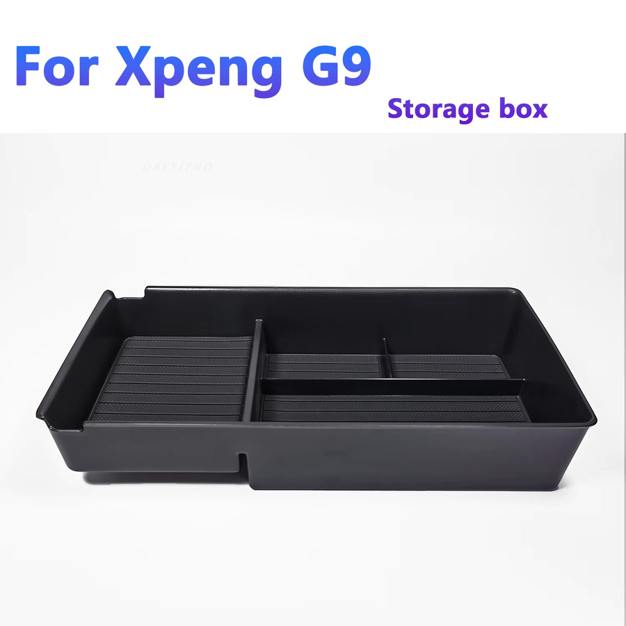 Xpeng G9 Center Console Organizer Armlehnen-Ablagebox mit Telefonhalter und Getränkehalter aus ABS in Schwarz - Bild 2