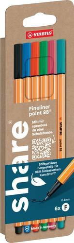 STABILO share Fineliner 6er-Set Multicolor - Bild 1