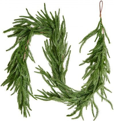 VEVOR Weihnachtsgirlande aus künstlicher Norfolk-Kiefer, Grün, Länge: 152,4 cm