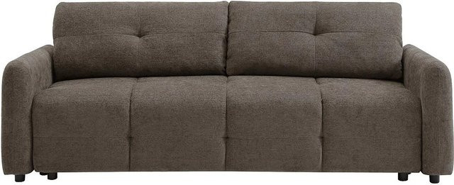 Vente-unique Schlafsofa Zaremi in Taupe mit Stoffbezug und Ausziehfunktion, Breite: 218 cm - Bild 1