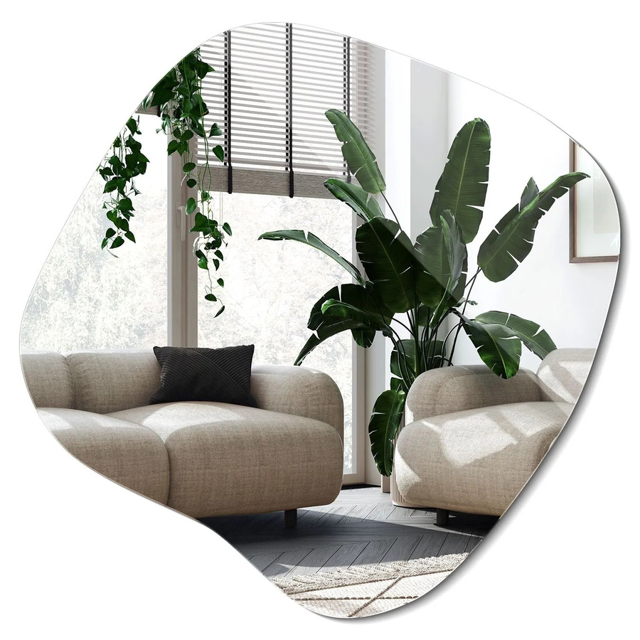 Wallfluent Spiegel in unregelmäßiger organischer Form für Schlafzimmer und Wandgestaltung, B: 58 cm, H: 58,7 cm - Bild 1