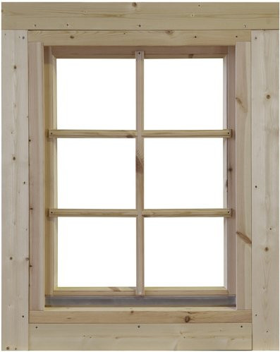 Wolff Finnhaus Einzelfenster für Gartenhäuser aus Holz mit Isolierglas, braun, B: 76,5 cm, H: 99,6 cm - Bild 1