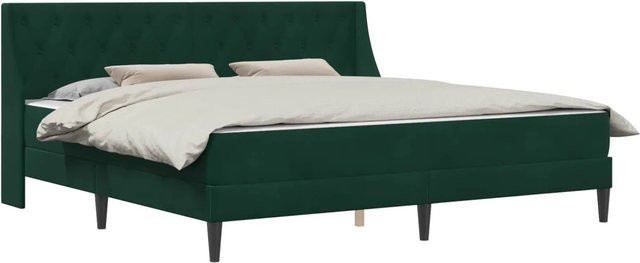 vidaXL Wandklappbett mit Matratze aus Samt in Dunkelgrün, B/T/H: 200 x 200 x 204 cm - Bild 1