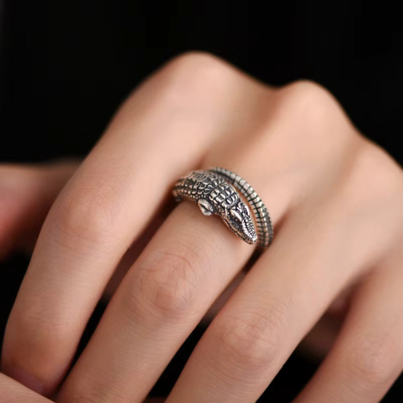 GaGa-Duck Ring, 925 Silber, Krokodil, Vintage - Bild 2