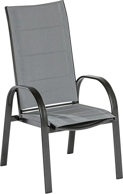 Merxx Marini Sessel 2er-Set in Grau aus Aluminium und Textil, B/T/H: 110 x 57 x 57 cm - Bild 1