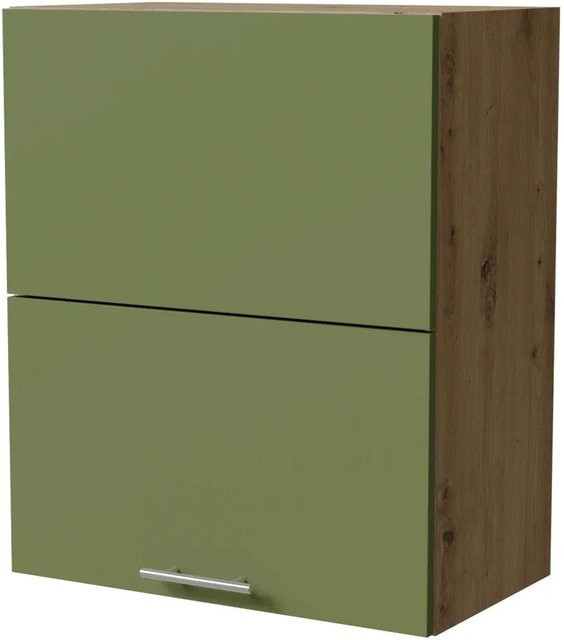 Feldmann-Wohnen Klapphängeschrank Brerra W8B/60-AV Eiche Artisan in Farngrün Matt, B/T/H: 60 x 32,5 x 72 cm - Bild 1