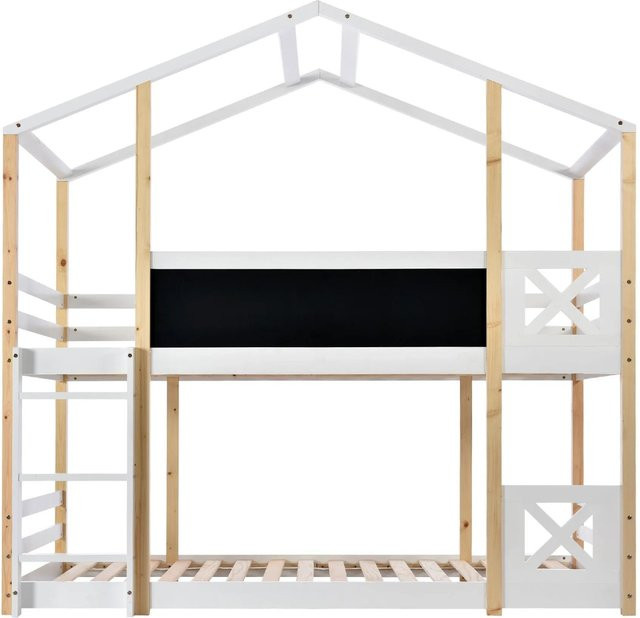 Merax Baumhaus Hochbett für Kinder mit Leiter in Weiß, B/T/H: 207 x 90 x 120 cm - Bild 1