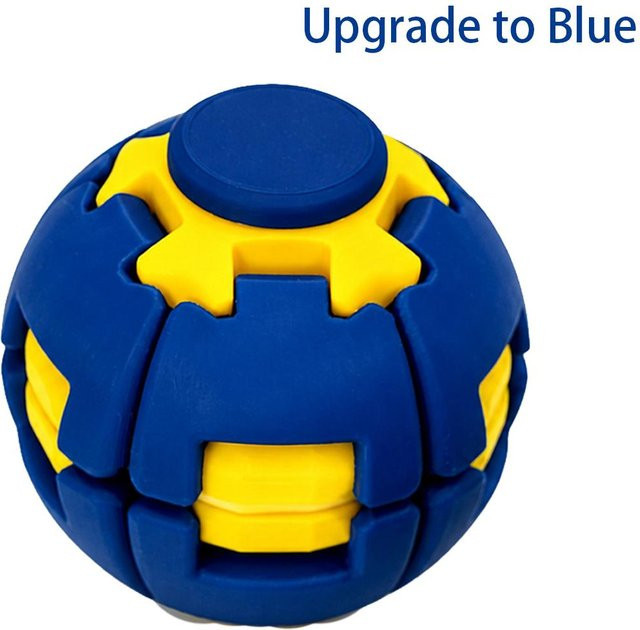 PRELEXT Fidget Spinner Stressabbau Ball, Dual Push & Rotate Modi, blau - Bild 1