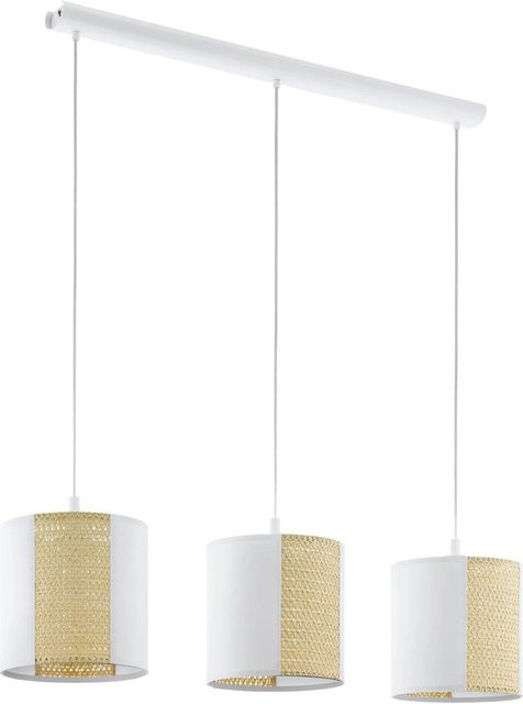Eglo Pendelleuchte Arnhem 3-flammig Weiß Boho Design Höhe: 110 cm, Durchmesser: 24 cm - Bild 1