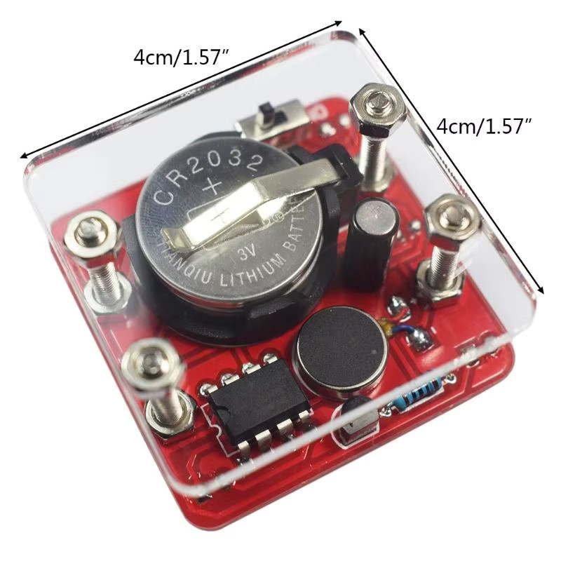OOTDTY Swing Shaking LED-Würfel-Set, DIY-Elektronik-Kits, Gelb - Bild 4