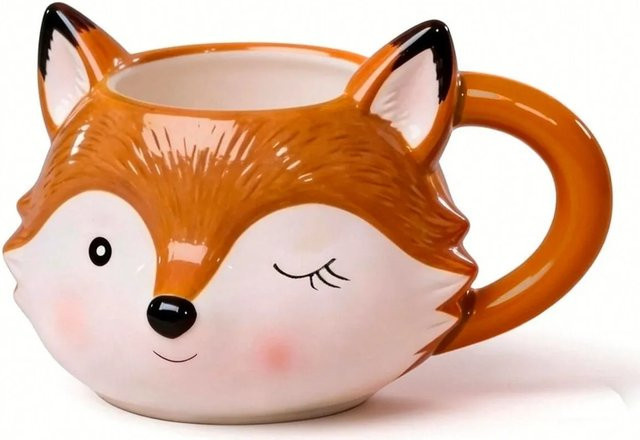 Boltze Becher Fuchsi aus Keramik in Orange, 400 ml - Bild 1