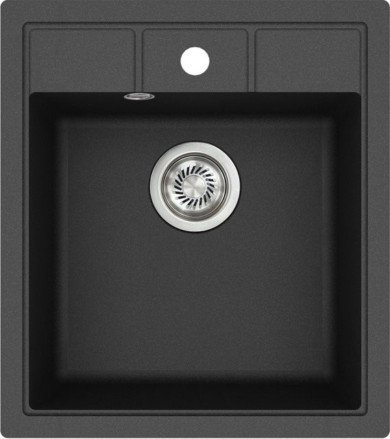 Helika Einbauspüle Nova aus Granitverbundstoff in Schwarz, B/T: 46 x 51 cm - Bild 1