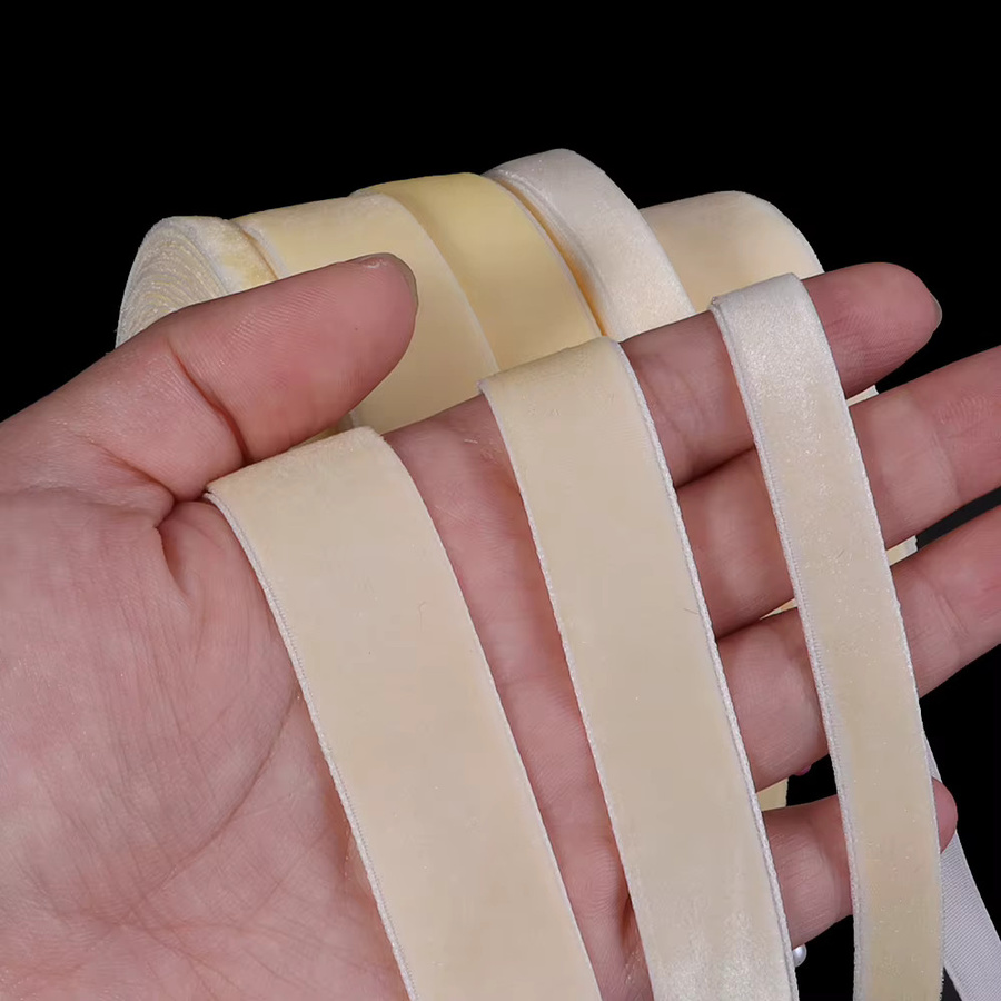 Beiges Samtbands mit Beflockung für DIY Geschenke und Dekoration, 5 bis 10 Yards pro Rolle - Bild 5