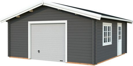 PALMAKO Garage Roger aus Holz in Grau mit Satteldach, B/T/H: 622 x 596 x 312 cm - Bild 1