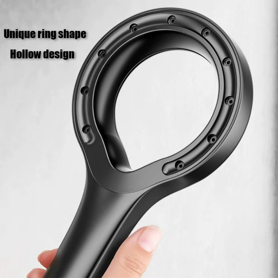 VILOYI Handheld Duschkopf Ringform Matt Schwarz Wassersparende Duschbrause mit Anti-Blocking Funktion aus ABS Kunststoff - Bild 5