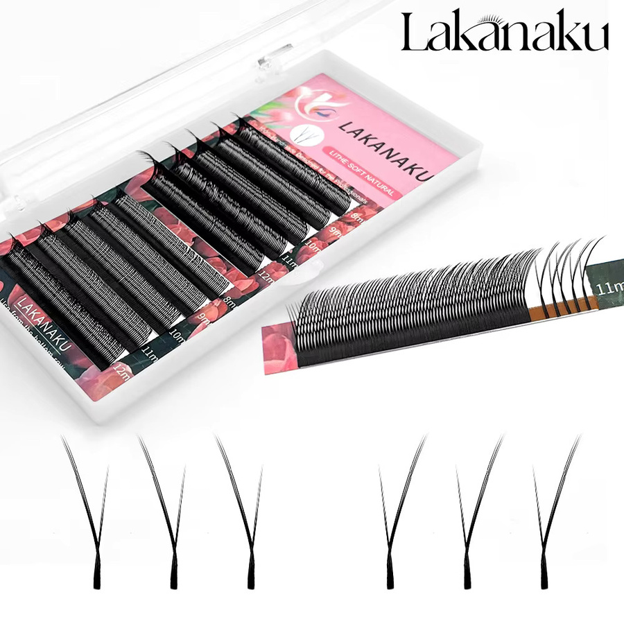 LAKANAKU Fox Eyes Wimpernverlängerung YY-Form, 0,07 mm, Black - Bild 4