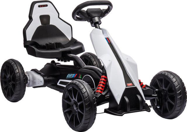 HOMCOM Elektro Gokart Kinderfahrzeug Weiß 3-8 Jahre - Bild 1