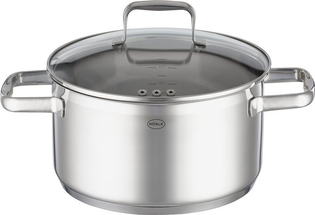 Kochtopf Rösle Charm aus Edelstahl mit Glasdeckel, Silber, Durchmesser: 24 cm - Bild 1