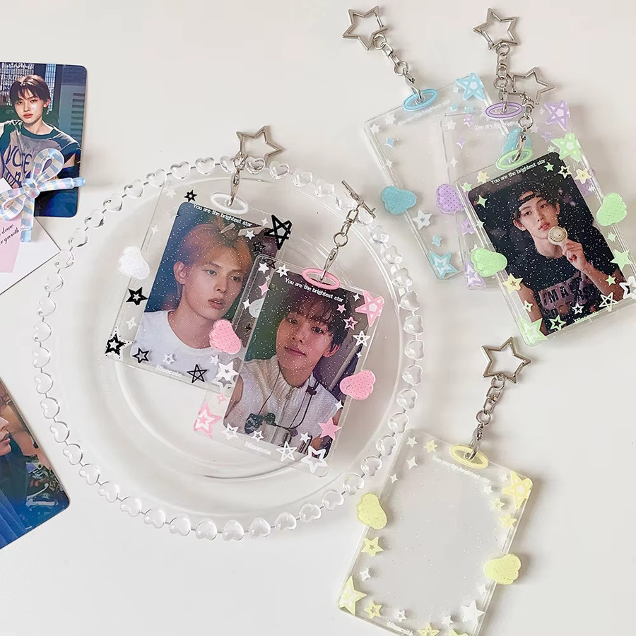 Wings Star Transparenter Fotokartenhalter für Kpop Idol Karten und Polaroid in Pink - Bild 2