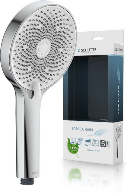 Schütte Handbrause Samoa Rain in Chrom und Weiß mit Anti-Kalk-Funktion und rundem Design - Bild 2