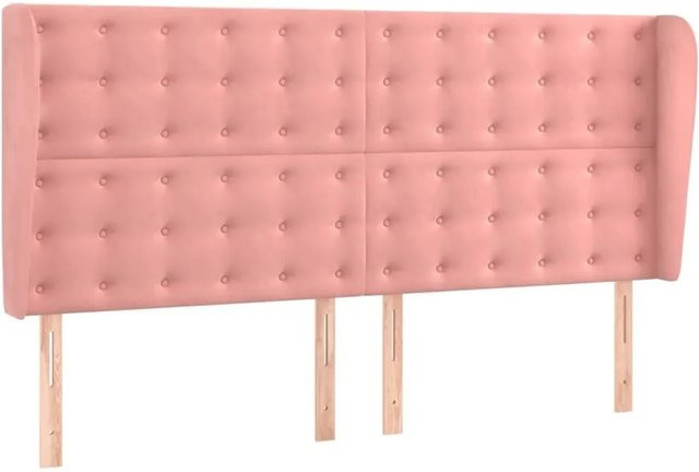 vidaXL Kopfteil mit Ohren in Rosa aus Samt, Breite: 163 cm, Tiefe: 23 cm, Höhe: 118 cm - Bild 1