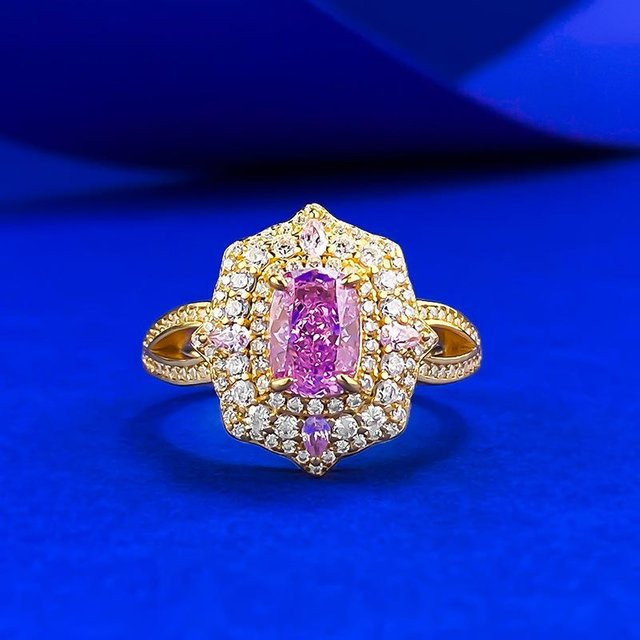 Diamantring Kupfer, Lila, 1 Karat, Unisex - Bild 1