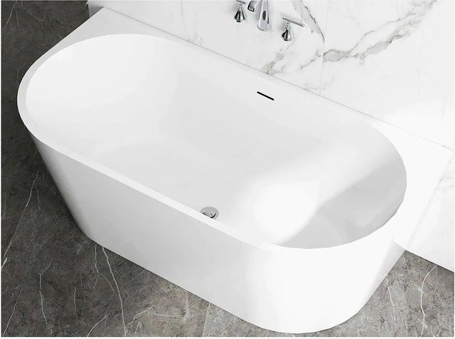 Freistehende Acrylbadewanne Duschparadies in Weiß mit Siphon Set, B/T/H: 170 x 80 x 60 cm - Bild 1