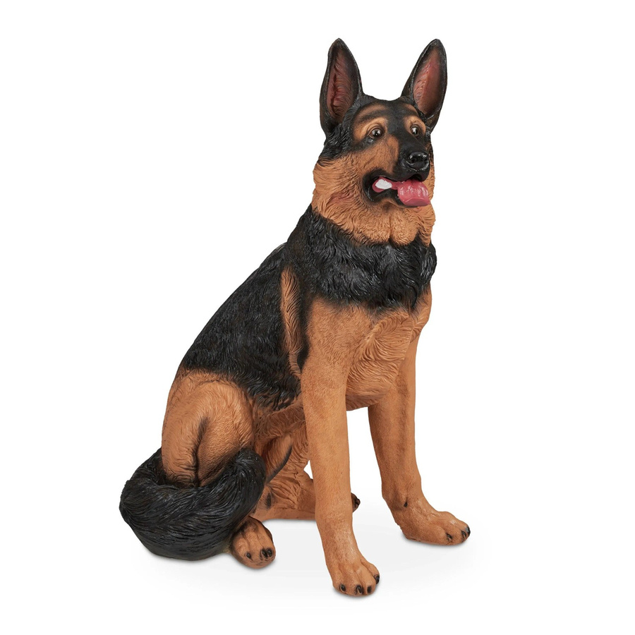 Wetterfeste Relaxdays Schäferhund Figur aus Polyresin in Schwarz und Braun, H: 85 cm, B: 39 cm, T: 55 cm - Bild 2