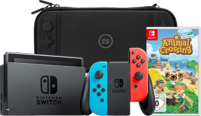 Nintendo Switch Animal Crossing New Horizons Bluebuilt Travel Case Rot/Blau - Bild 1