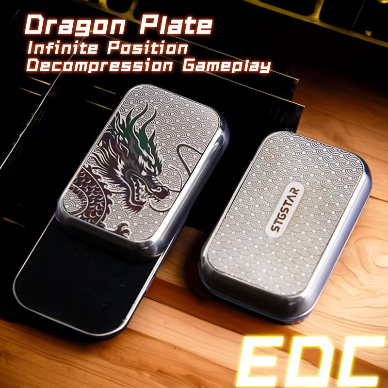 Dragon Plate EDC Fidget Toy, Magnetischer Unendlich-Positionierbarer Mechanischer Kartenschieber, Metall-Fidget-Spinner - Bild 3