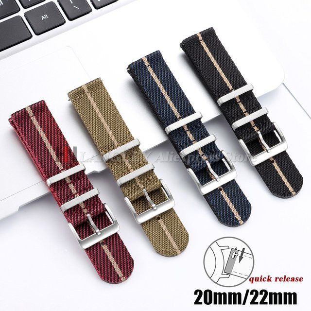 Uhrenarmband Langley, Canvas-Nylon, 20 mm, 22 mm, Herren und Damen - Bild 1